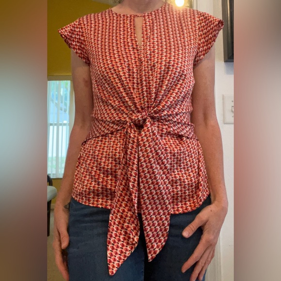 Forever 21 Flutter Sleeve Orange Blouse (sm) - Picture 8 of 9